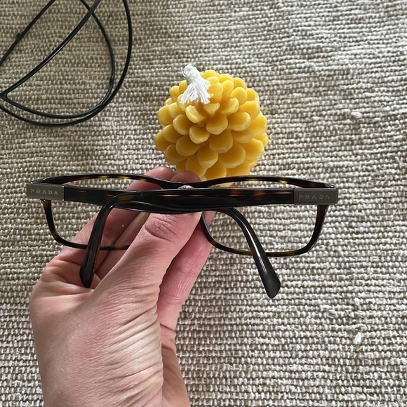 Prada Eyeglasses Tortoiseshell Rectangular Optical Frames Made in Italy - Picture 5 of 9